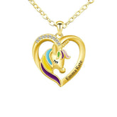 Christmas Gift Personalized Rainbow Unicorn Necklace - Fast Shipping guaranteed - Melcharm