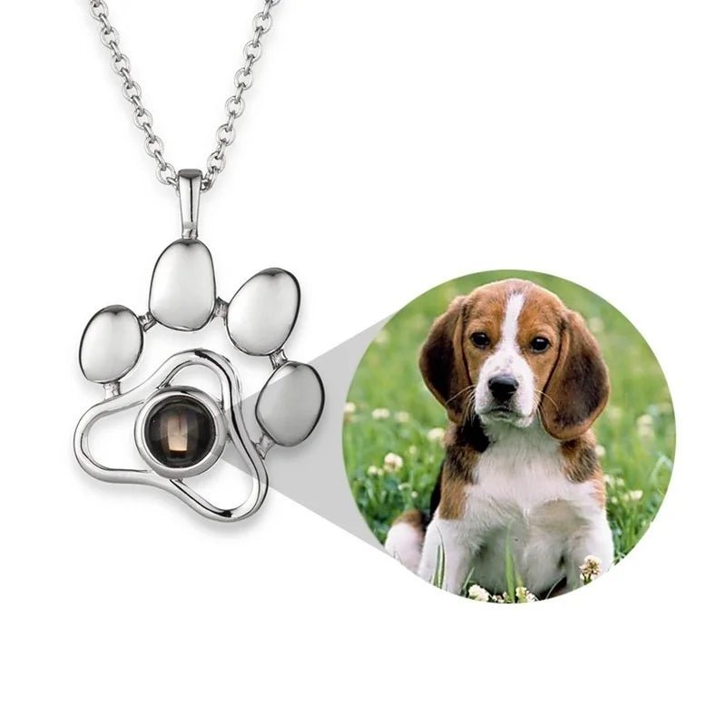 Customized Pet Photo Projection Necklace Dog Cat Paw Pendant Memory Jewelry Gift Dropshipping Personalized Mother Day Gifts 2023 - Melcharm
