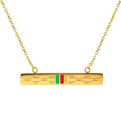 Luxury Gold Color Pendant Necklace Square Shape Love Charm Pendant Necklace For Men Woman Jewelry Gift - Melcharm