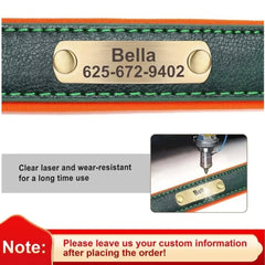 Personalized Dog Collar Custom Engraved PU Leather Dog Collars Free Engraving ID Tag Nameplate For Small Medium Large Dogs - Melcharm