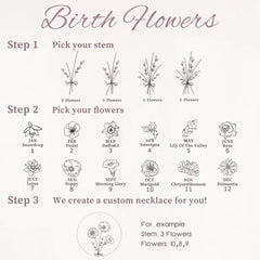 Personalized Mother's Day Gift Birth Flower Bouquet Necklace - Melcharm