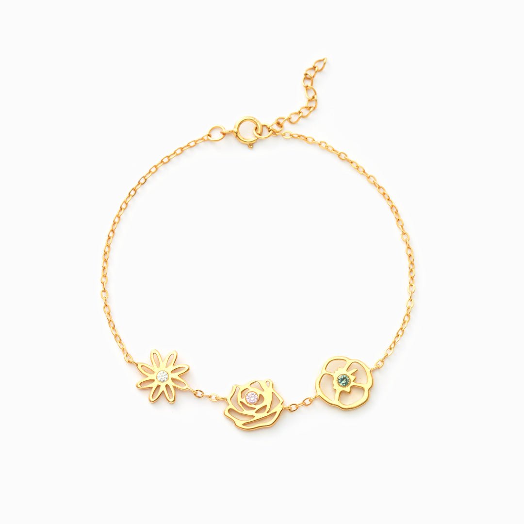 1 - 9 Birth Flowers Bracelet - Perfect Gift for Mom/Wife - Melcharm