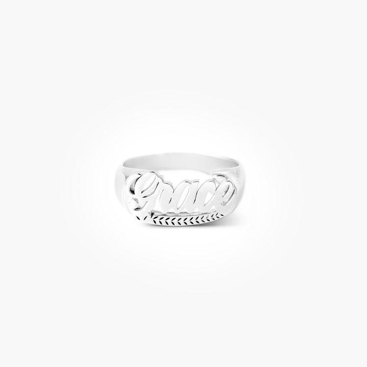 925 Sterling Silver Mother's Day Gift Throwback Name Ring - Melcharm