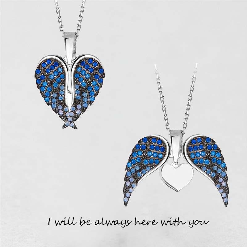 Angel Wing Heart Necklace Sparkling Deformable Pendant - Melcharm