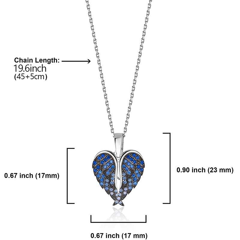 Angel Wing Heart Necklace Sparkling Deformable Pendant - Melcharm