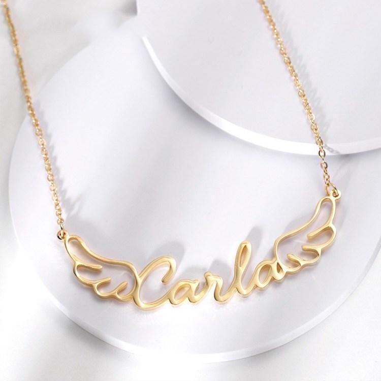 Angel Wings Personalized Name Necklace - Melcharm