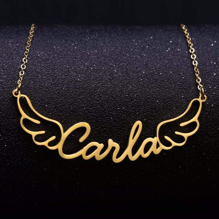 Angel Wings Personalized Name Necklace - Melcharm