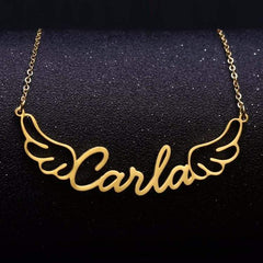 Angel Wings Personalized Name Necklace - Melcharm