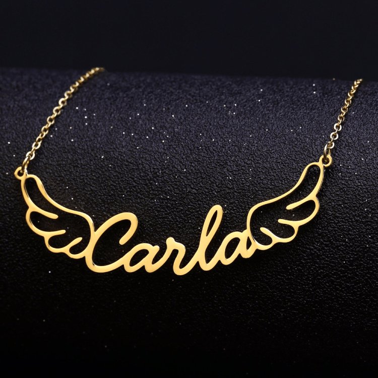 Angel Wings Personalized Name Necklace - Melcharm