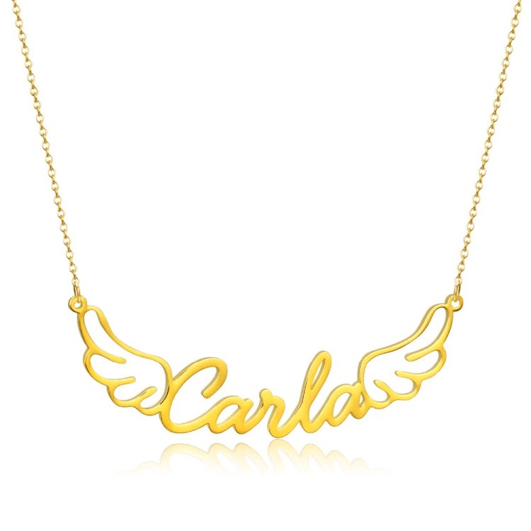 Angel Wings Personalized Name Necklace - Melcharm