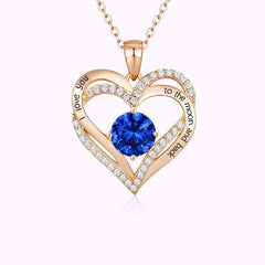 Birthday Anniversary Heart Pendant Diamond Necklace - Melcharm