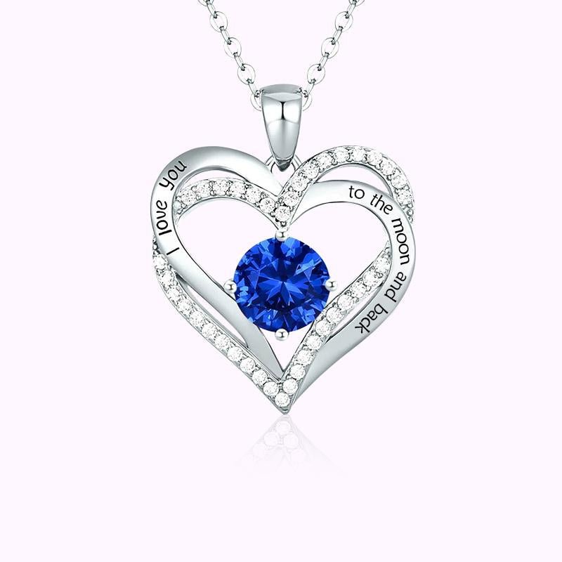 Birthday Anniversary Heart Pendant Diamond Necklace - Melcharm