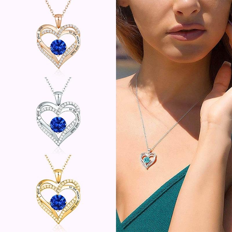 Birthday Anniversary Heart Pendant Diamond Necklace - Melcharm