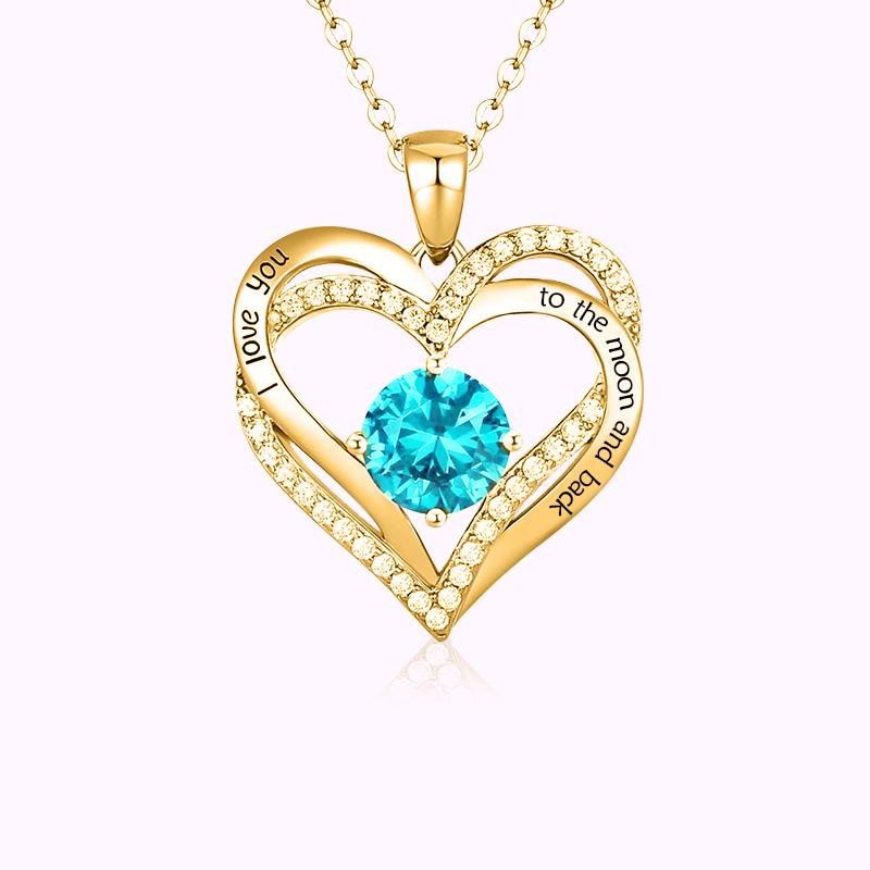 Birthday Anniversary Heart Pendant Diamond Necklace - Melcharm