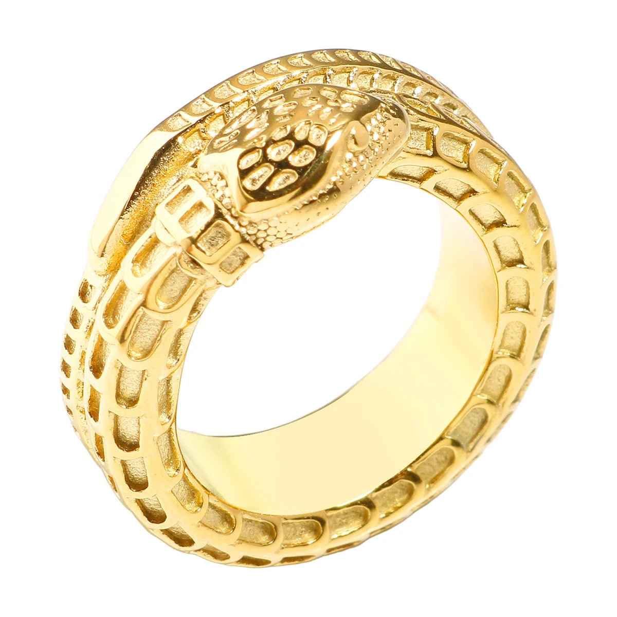 Classic Snake Round Ring Snake Scale Texture Jewelry - Melcharm