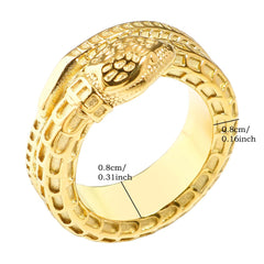 Classic Snake Round Ring Snake Scale Texture Jewelry - Melcharm