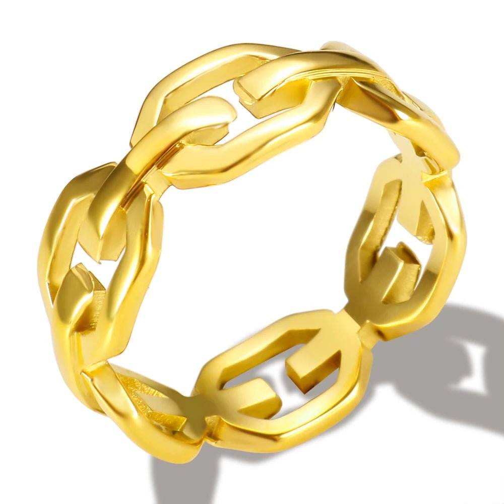 Coarse Chain Link Hollow Ring Texture Accessories Exquisite Jewelry - Melcharm