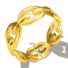 Coarse Chain Link Hollow Ring Texture Accessories Exquisite Jewelry - Melcharm