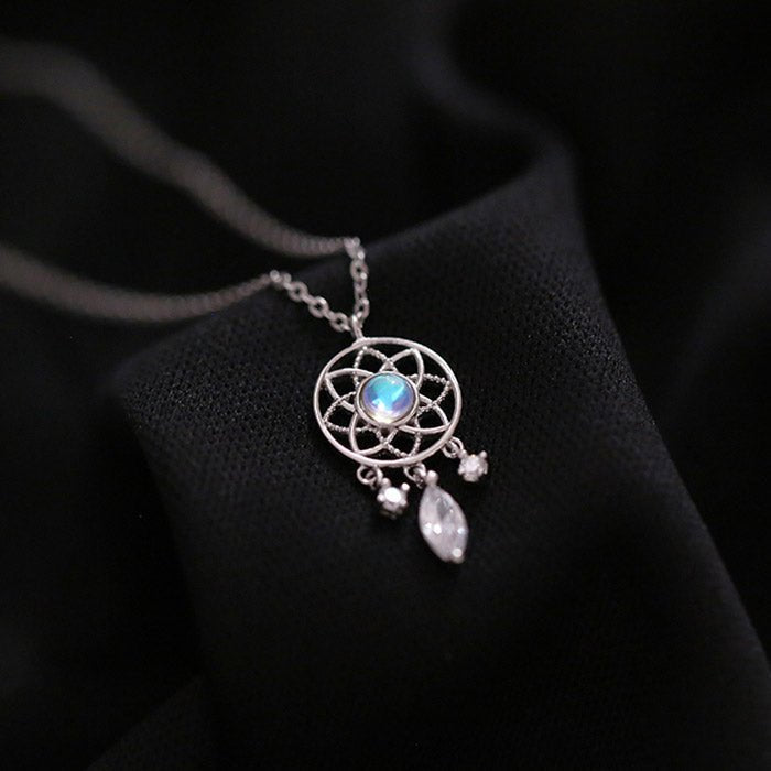 Crystal Dream Catcher Necklace 925 Sterling Silver gift - Melcharm