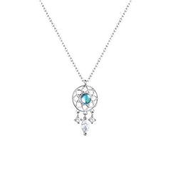 Crystal Dream Catcher Necklace 925 Sterling Silver gift - Melcharm