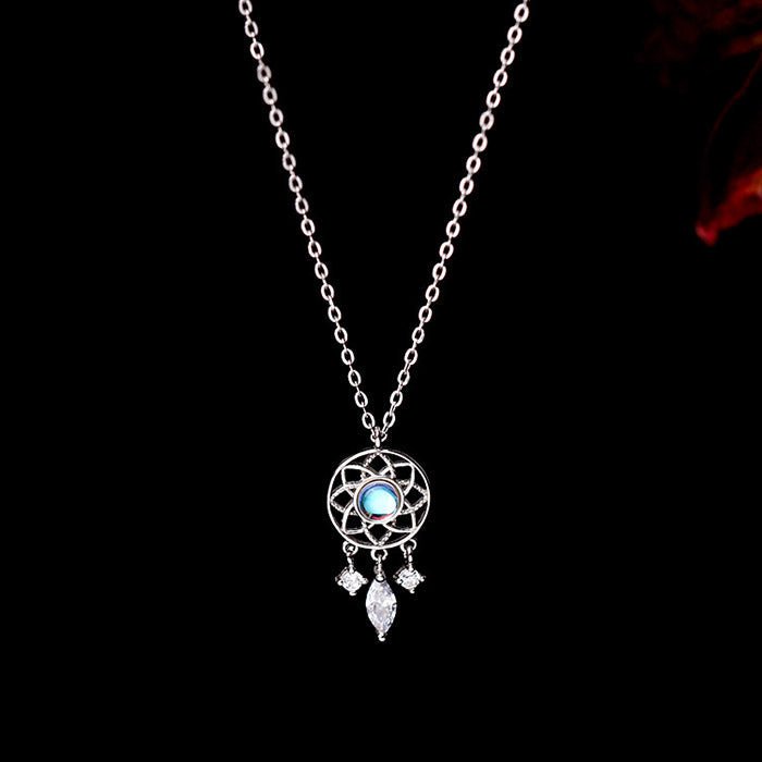 Crystal Dream Catcher Necklace 925 Sterling Silver gift - Melcharm