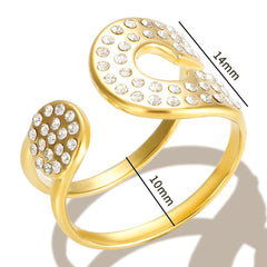 Crystal Inlaid Hollow Ring Luxury Design Jewelry - Melcharm