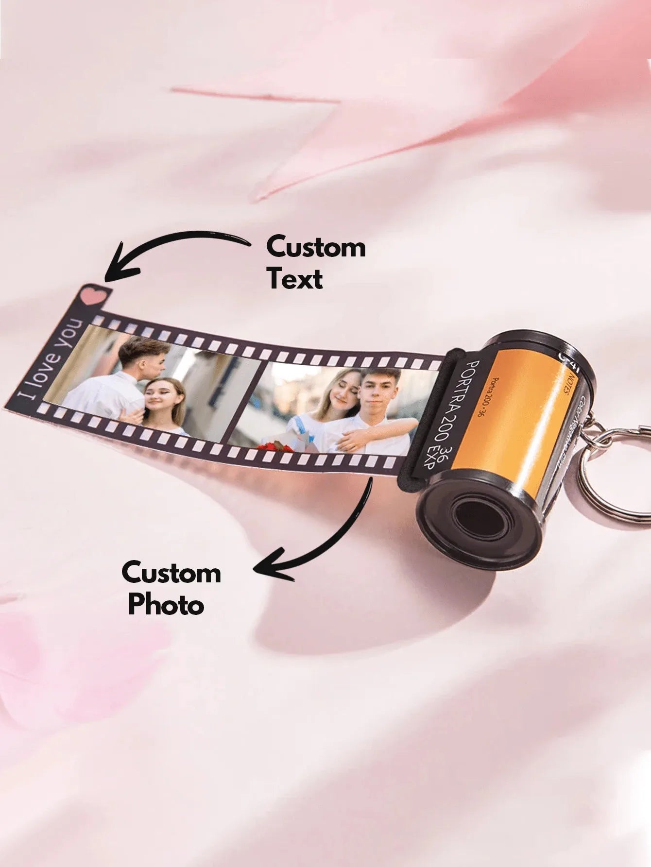 Custom Text Film Roll Keychain Personalized Camera Memory Keychain With 5/10/15/20 Photos Memorial Gift Jewelry Dropshipping - Melcharm