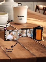 Custom Text Film Roll Keychain Personalized Camera Memory Keychain With 5/10/15/20 Photos Memorial Gift Jewelry Dropshipping - Melcharm