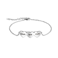 Customized Name Women Bracelet With Heart Charm - Melcharm