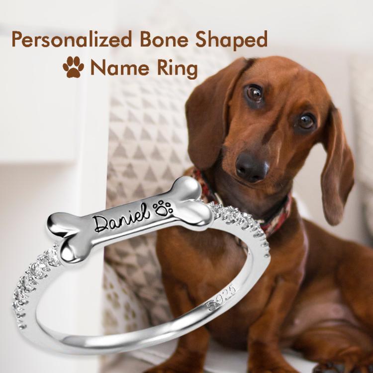 Engraved Ear & Bone Shaped Pet Ring - Melcharm