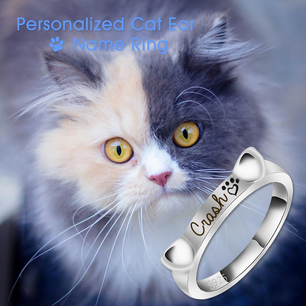 Engraved Ear & Bone Shaped Pet Ring - Melcharm