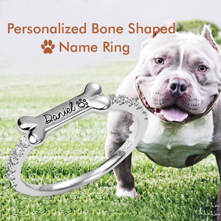 Engraved Ear & Bone Shaped Pet Ring - Melcharm