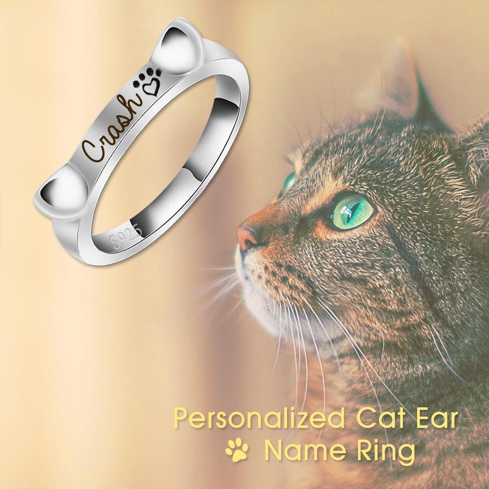 Engraved Ear & Bone Shaped Pet Ring - Melcharm