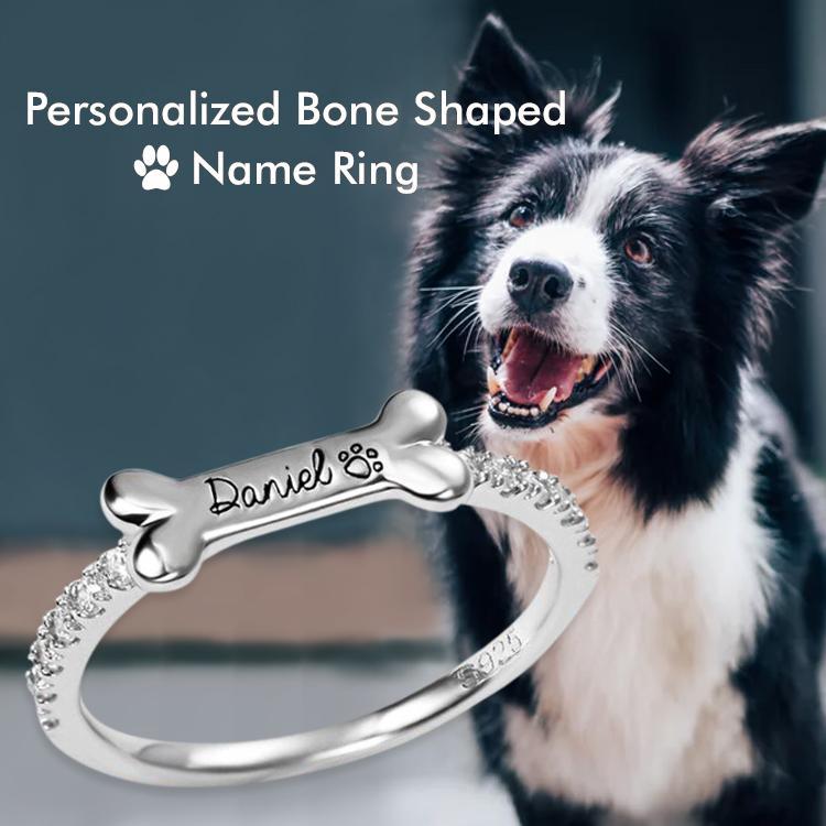 Engraved Ear & Bone Shaped Pet Ring - Melcharm