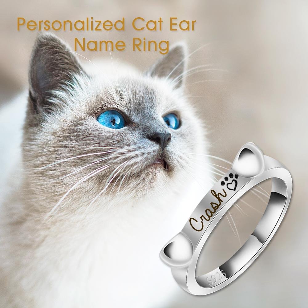 Engraved Ear & Bone Shaped Pet Ring - Melcharm