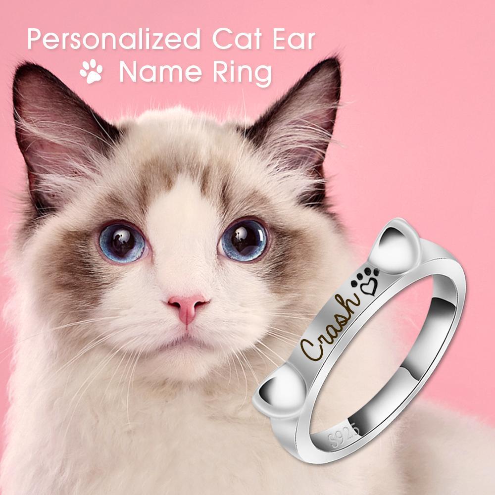 Engraved Ear & Bone Shaped Pet Ring - Melcharm