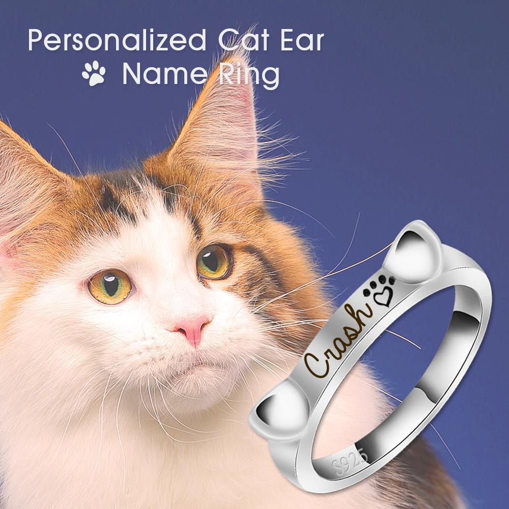 Engraved Ear & Bone Shaped Pet Ring - Melcharm