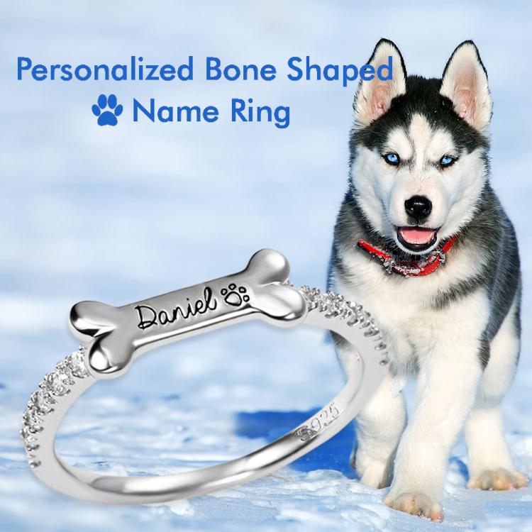 Engraved Ear & Bone Shaped Pet Ring - Melcharm