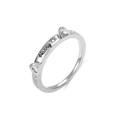 Engraved Ear & Bone Shaped Pet Ring - Melcharm