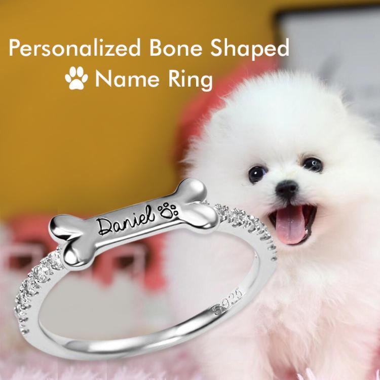 Engraved Ear & Bone Shaped Pet Ring - Melcharm