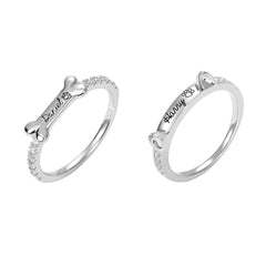 Engraved Ear & Bone Shaped Pet Ring - Melcharm