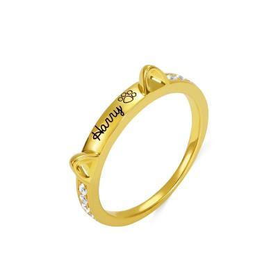 Engraved Ear & Bone Shaped Pet Ring - Melcharm