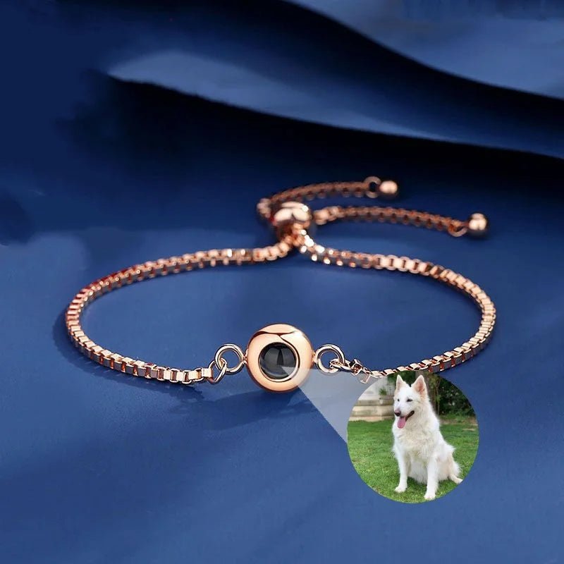 Engraved Nano - Color Projection Bracelet Customized Personalized Photo Round Bracelet Suitable For Female/Male/Couple Gifts - Melcharm