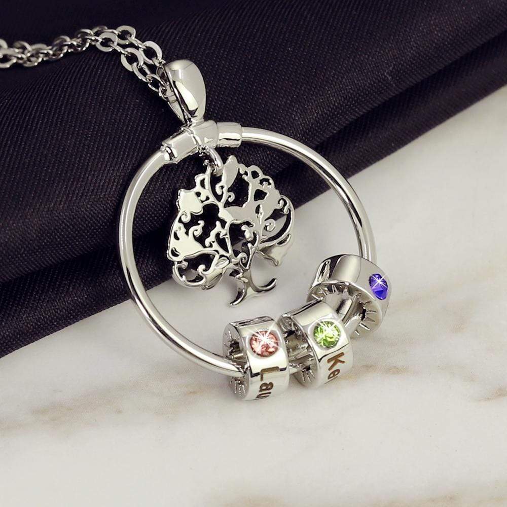 Family Tree with Name Personalized Charms Necklace - Melcharm