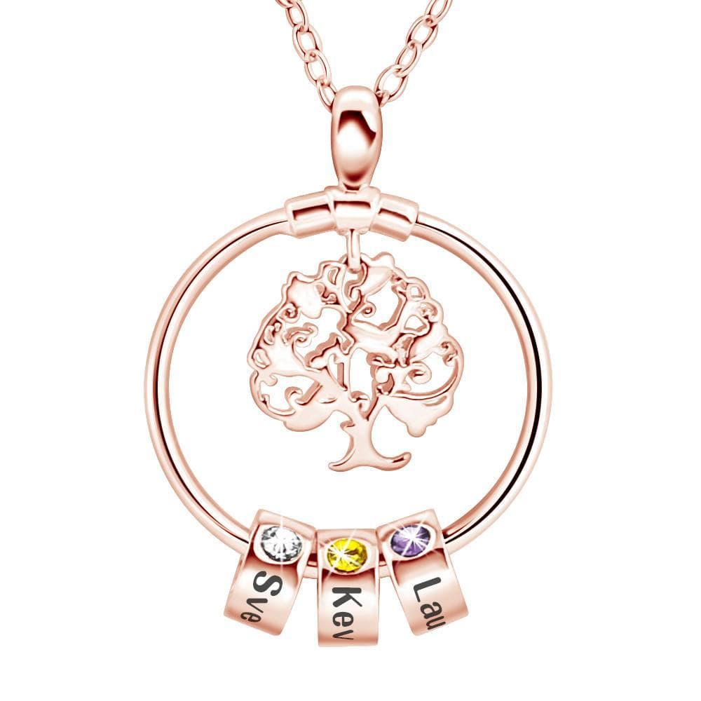 Family Tree with Name Personalized Charms Necklace - Melcharm