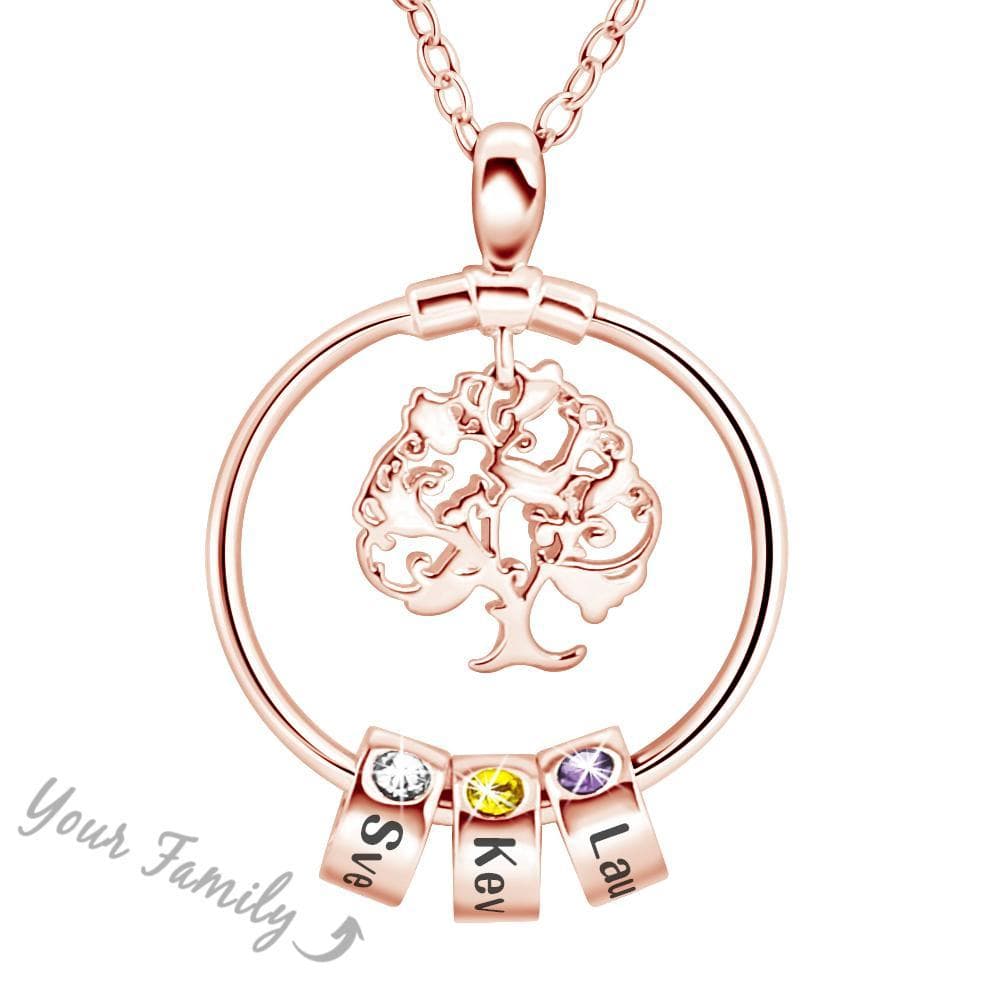 Family Tree with Name Personalized Charms Necklace - Melcharm