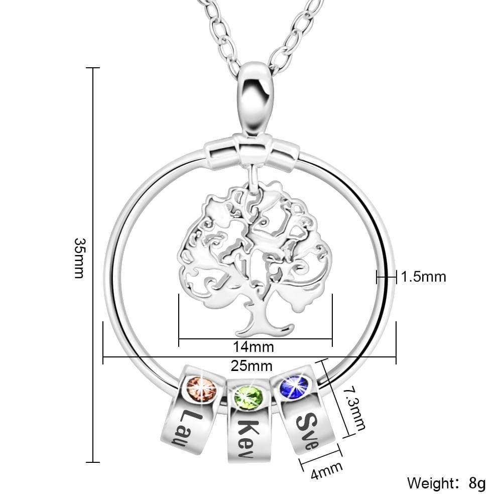 Family Tree with Name Personalized Charms Necklace - Melcharm