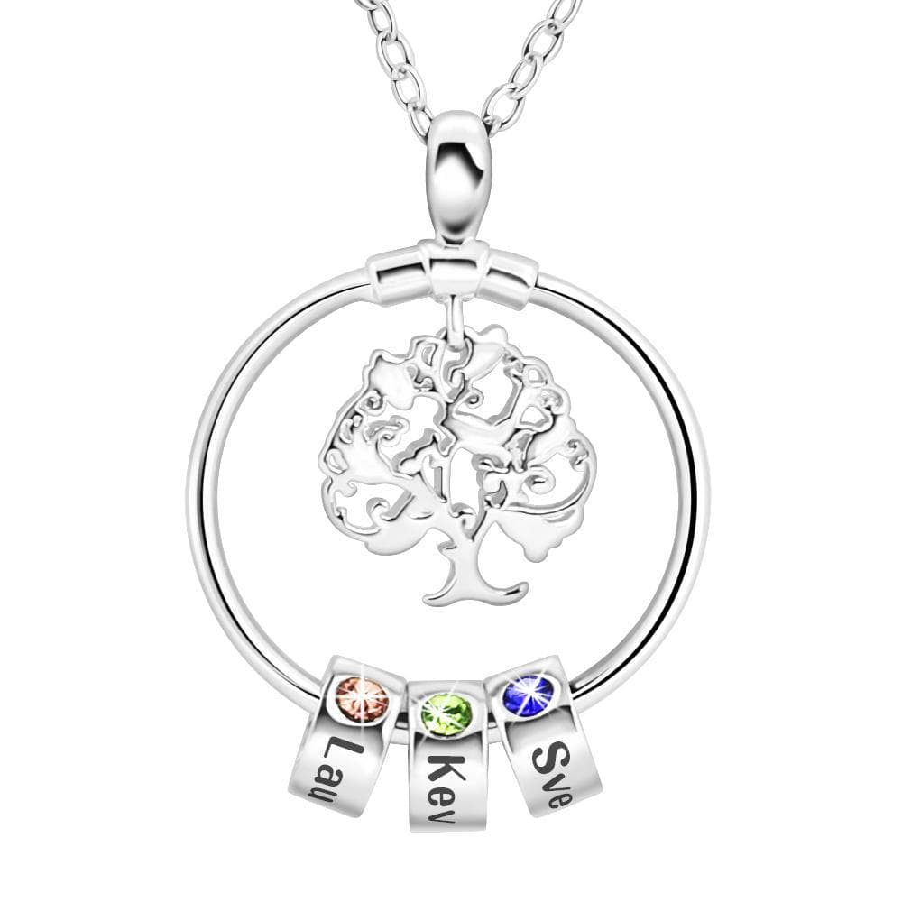 Family Tree with Name Personalized Charms Necklace - Melcharm