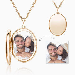 Gift For Her Oval Photo Locket Necklace - Melcharm