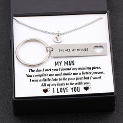 Gift To My Man Keychain Necklace Set - I Want All Of My Lasts To Be With You - Melcharm